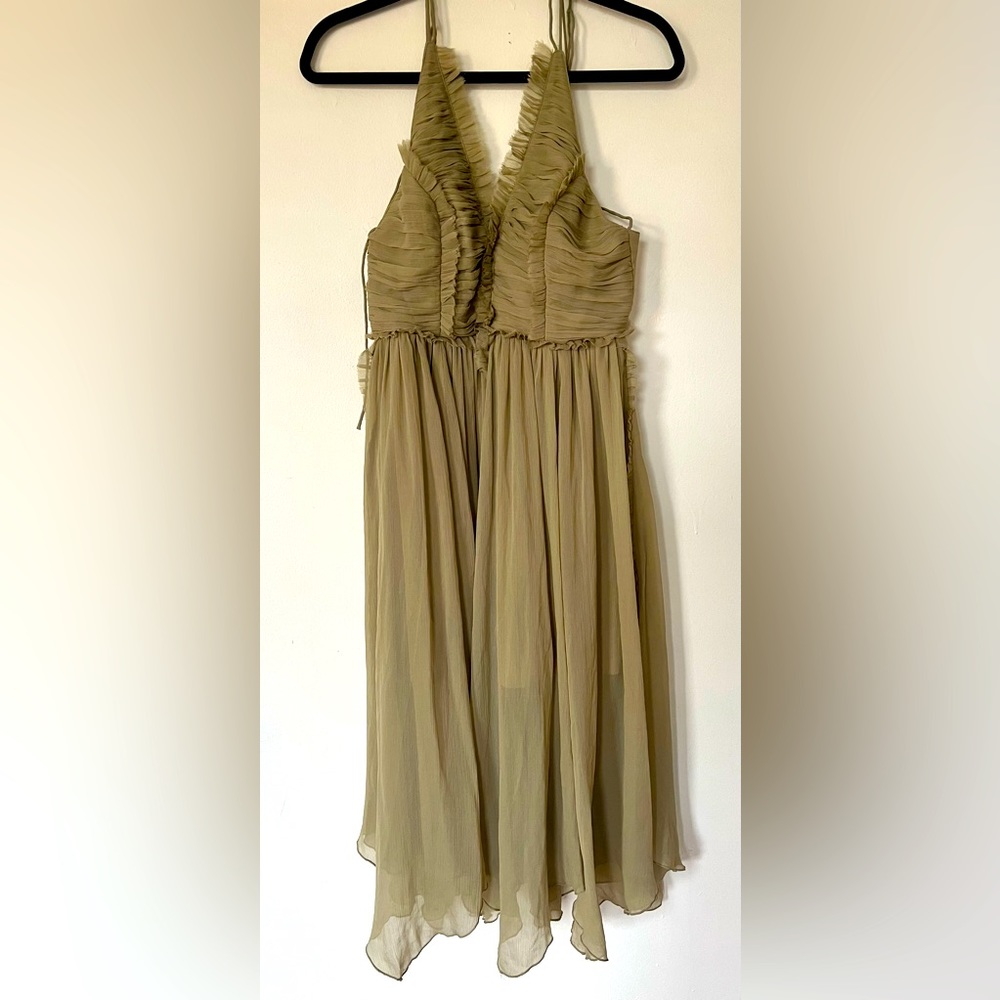 ASOS olive green cocktail dress